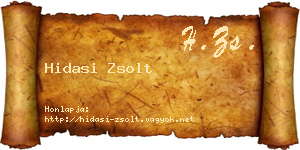 Hidasi Zsolt névjegykártya